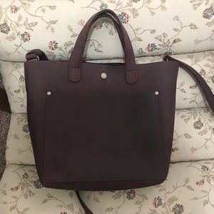 Portland leather goods mini crossbody in merlot.
